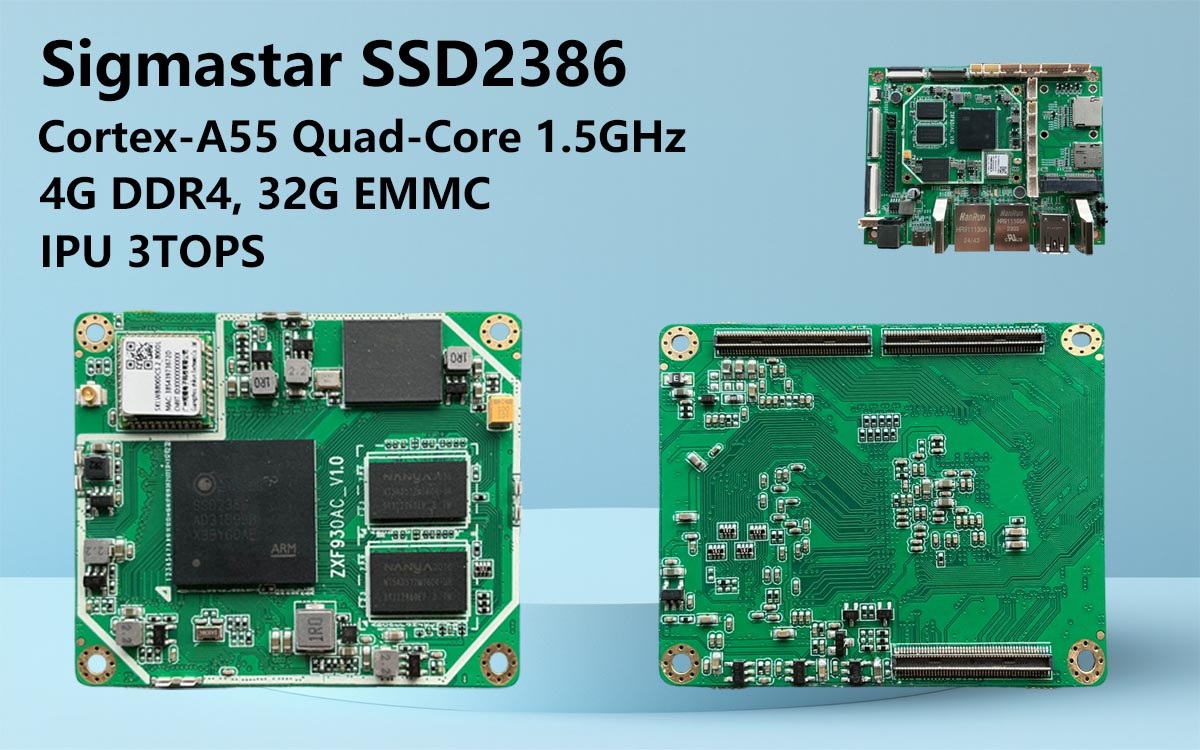 SSD2386核心模組|搭載4核Cortex-A55處理器，Android系統(tǒng)，HDMI-In與MIPI-CSI等高清視頻輸入，內(nèi)置3TOPS NPU算力，加速AI演算與多媒體終端開發(fā)